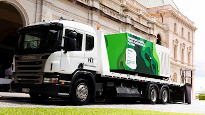 Scania has supplied a 16L engine for testing in Australia which operates on renewable diesel fuel made from waste plastic, old vehicle tires, agricultural and forestry waste, as well as biosolids.