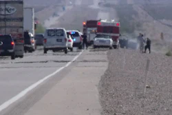Mojave Desert highway hot pavement reflective