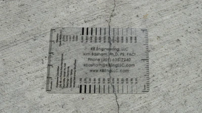 Troubleshooting Cracks in Concrete, Crack Comparator Card