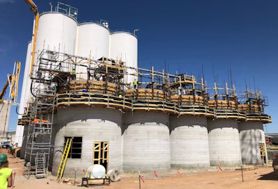 Arizona Grain Slipform Silo Construction Required 9-Day Long Continuous Concrete Pour