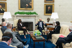 Biden meets with a bipartisan group of lawmakers to discuss the American Jobs Plan.