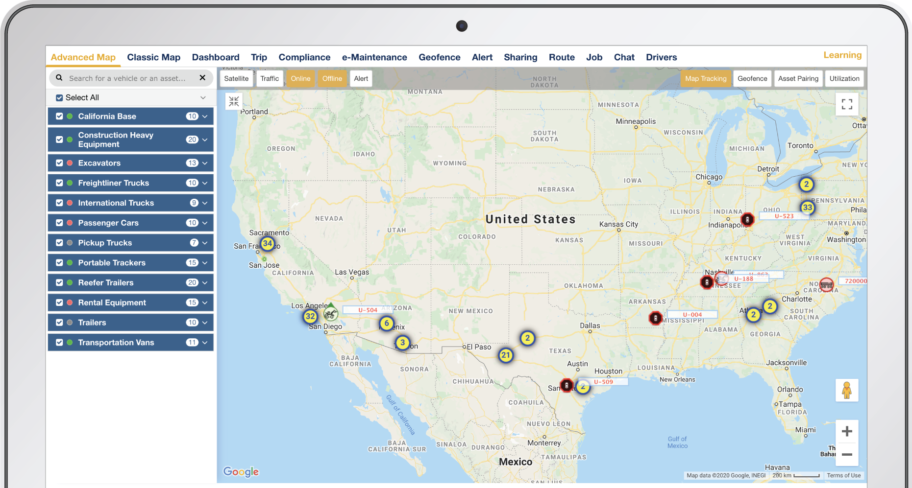 Advanced Map On Laptop