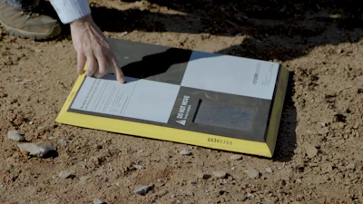 Surveyors place Propeller AeroPoints on their worksite, then fly the WingtraOne drone to collect worksite survey data.