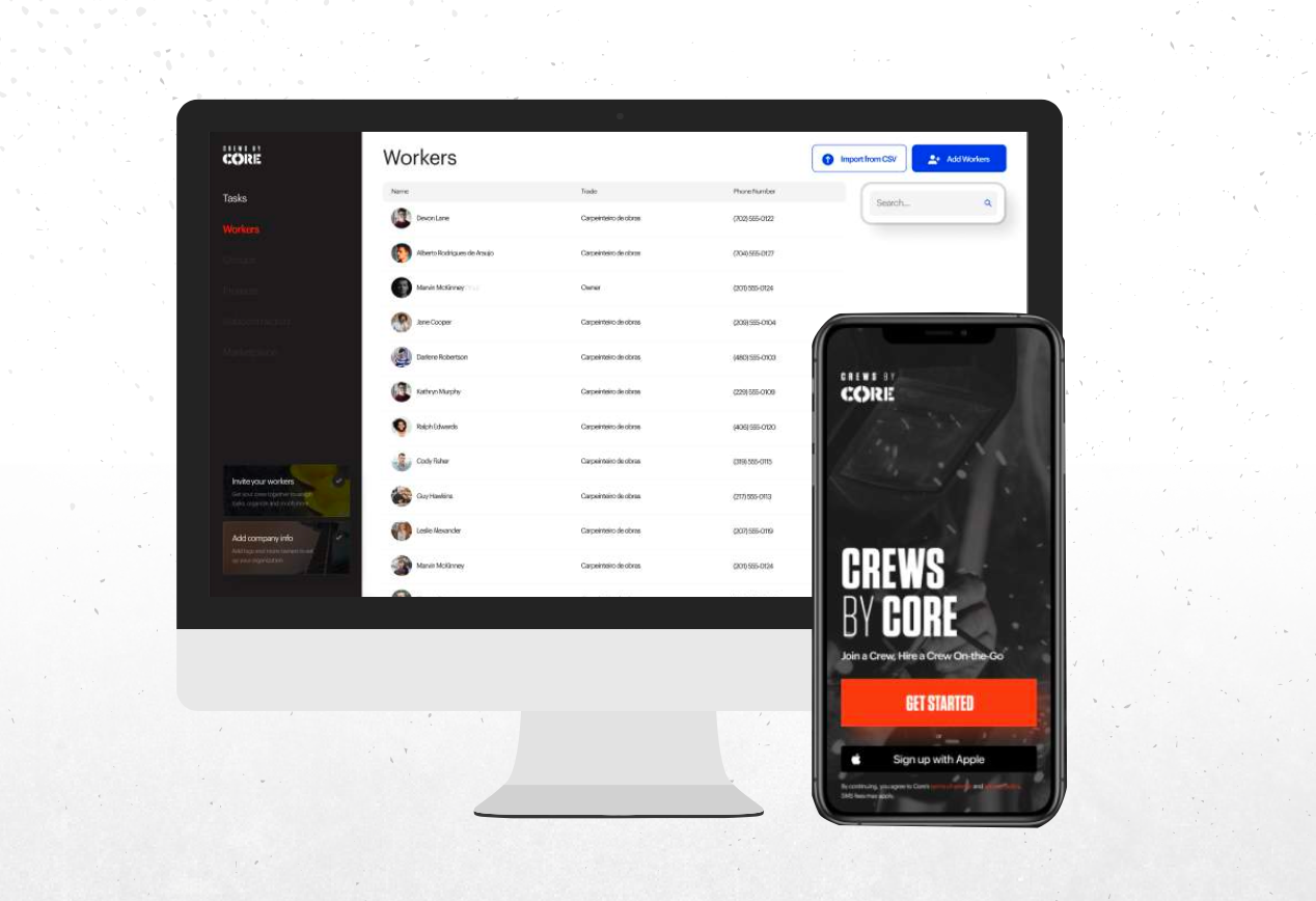 The platform helps to hire, manage, and deploy crews with a task and labor management tool that syncs with construction companies' existing systems.