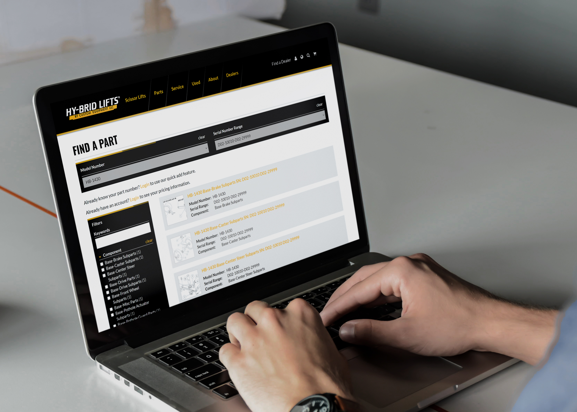 Hy Brid Lifts Parts Ordering