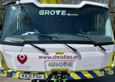 John Sutch Cranes Raises Awareness And Funds For The Christie Cancer Charity With Specially Wrapped Grove Gmk5200 1 03