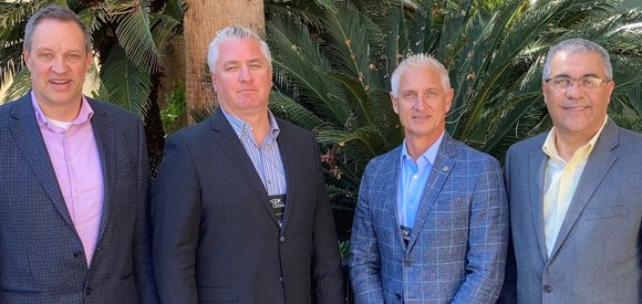 Chris Neilson ALLU project manager; Robert Cycon Bejac vice president; Ron Barlet, Bejac president and Edison Rocha, ALLU vice president of distribution.