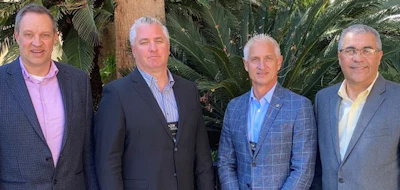 Chris Neilson ALLU project manager; Robert Cycon Bejac vice president; Ron Barlet, Bejac president and Edison Rocha, ALLU vice president of distribution.