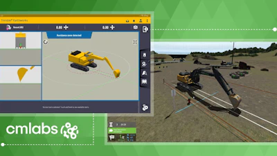 CM Labs Simulations, developer of Vortex training simulators, has released an integration with the Trimble Earthworks Grade Control Platform on the Excavator Simulator.