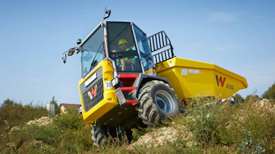 Dumpers are designed for off-road capability. The articulated pivot point provides off-road capability and excellent traction allowing dumpers to access areas on the jobsite that other material movers simply cannot go.