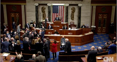 Cheers on the House floor after the $1.2 trillion Infrastructure Investment & Jobs act passes