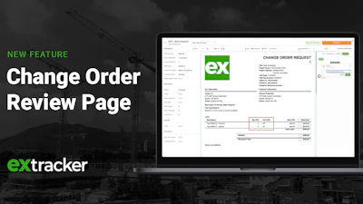Extractor Change Order Review Page
