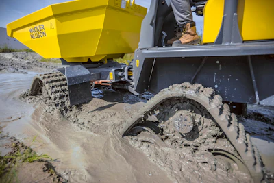 Tracks are capable of moving through a variety of difficult terrain, benefiting their use in construction and other off-highway equipment applications.