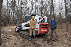 Dan Hansen (right), co-owner of K&D Land Improvement with wife Karen, has his son Zach Hansen (left) working alongside him on jobs.