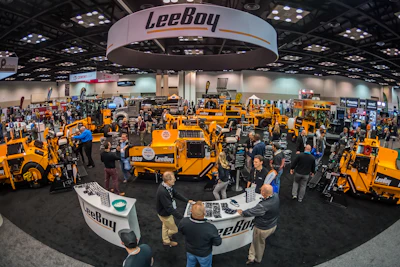 This year, more than 197,000 square feet of exhibits have completely filled the main exhibition hall. The 400 exhibitors attending will feature hundreds of different products and services spread over fifteen different product categories from Aggregates Processing and Asphalt Paving to Underground Construction and Vegetation Management.