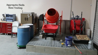The concrete mixing station within the American Concrete Institute's Southern California Resource Center.