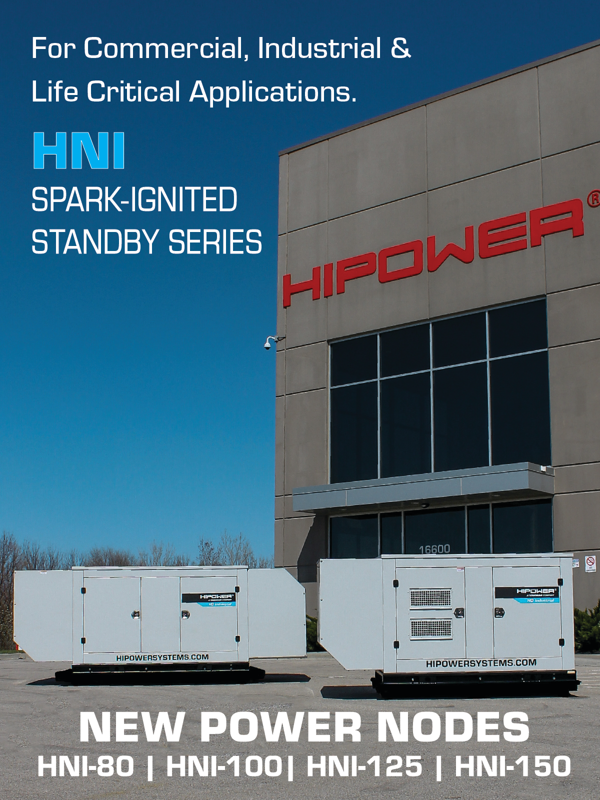 Available in different fuel configurations, the new natural gas generators are designed for data management, healthcare, construction or any other critical installation that requires a standby generator.