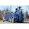 A 3-stage boom provides a maximum reach past the tailboard of 294 in. and a maximum hook height of 432 in.