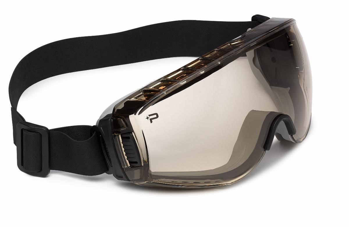 Available with a clear or tinted lens, the Pilot Neo safety glasses features a vented design and a heavy-duty neoprene strap.