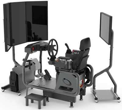 Set in a construction environment, the system teaches students and operators how to work a backhoe loader (BHL) from machine inspection to driving, braking, trenching, lifting and more.