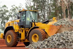 Digging and hauling larger rocks require a stronger bucket on wheel loaders like this Cat 966.