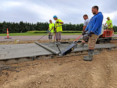 Many contractors take advantage of battery-powered roller screeds that give crews more mobility when moving between projects.