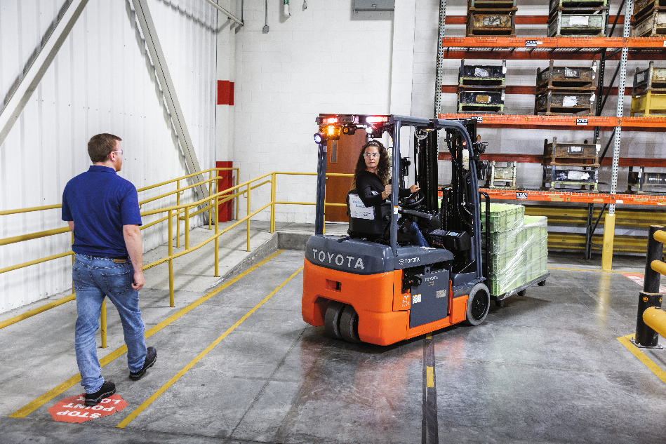The updated 3-wheel electric forklift is equipped with new features, including ergonomics, operator assist, as well as onboard programming and diagnostics.