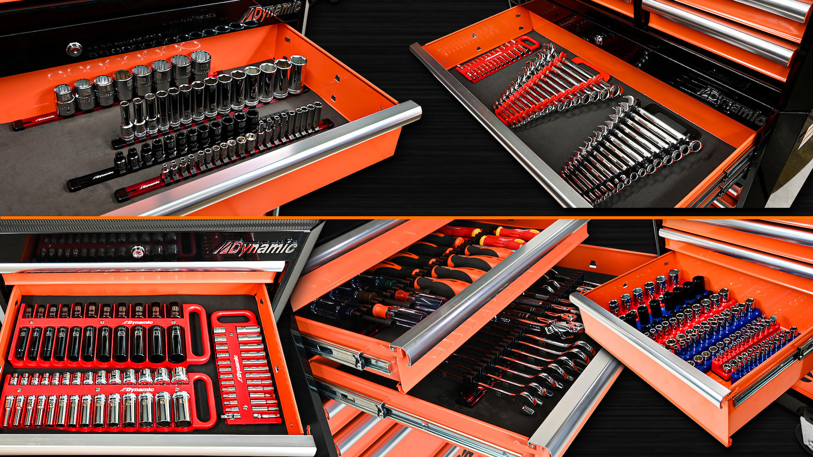 The line includes several solutions for storing sockets, wrenches, screwdrivers and other small tools. Each Dynamic tool organizer comes with a lifetime warranty.