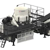 The portable plant includes an oversize quick-release cone feed hopper extension with overflow chute, a 42-in. (1070mm) rugged straight-line product conveyor and a metal detector for off-plant feed conveyor.