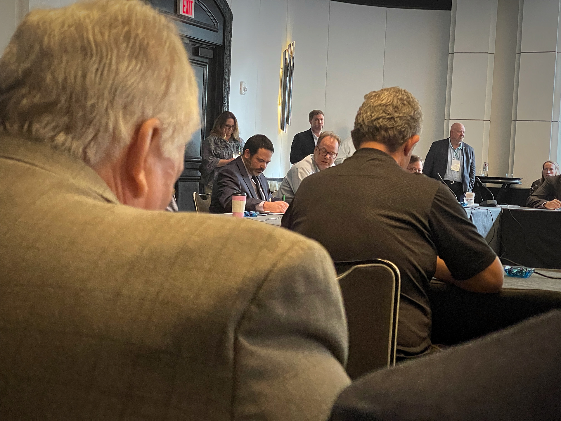 At center, Joseph Shacat, NAPA Director of Sustainable Pavements, during the Sustainability Committee at NAPA Annual 2023