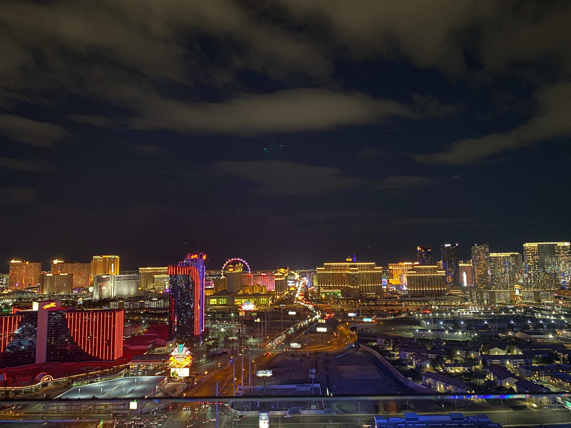 The rooftop view from Ghostbar in Las Vegas on Jan. 17 during the announcement of Doosan Infracore North America's construction equipment rebrand as DEVELON.