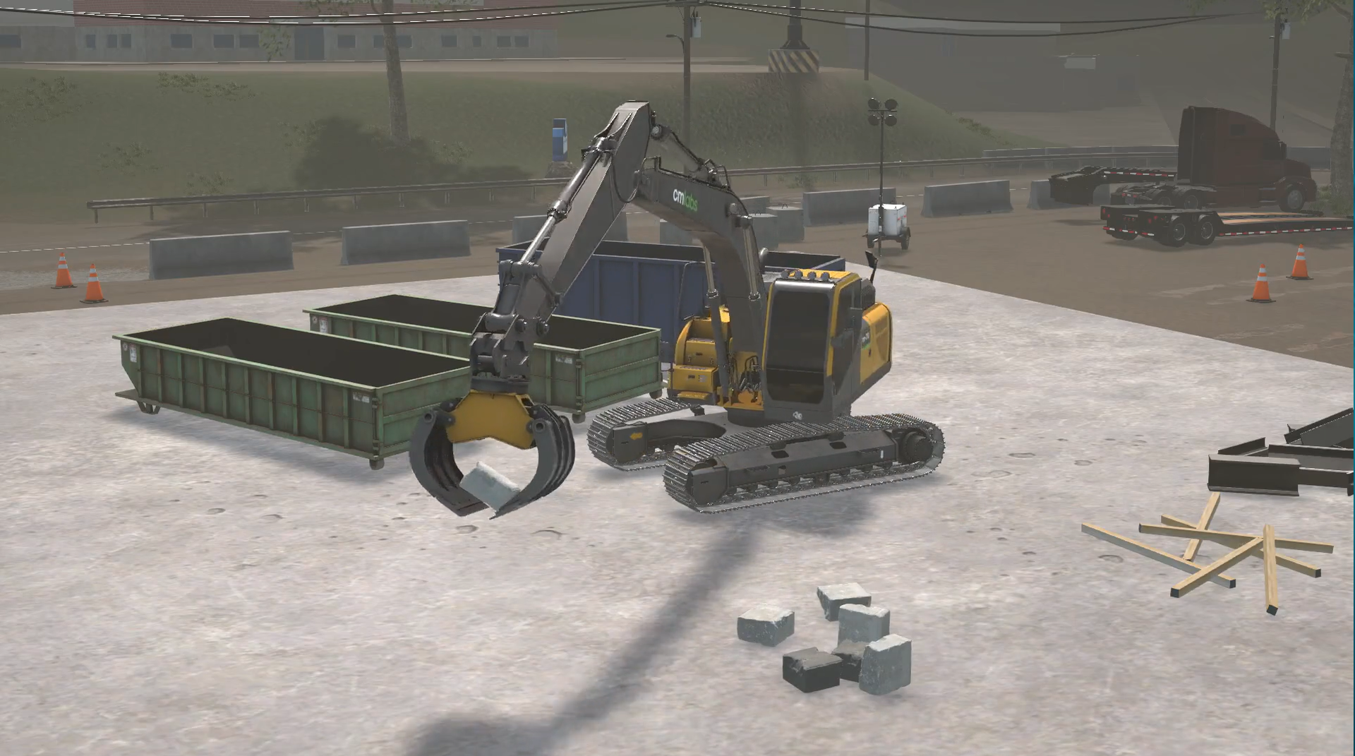 The Grapple Tool and 360-degree Tiltrotator simulator.