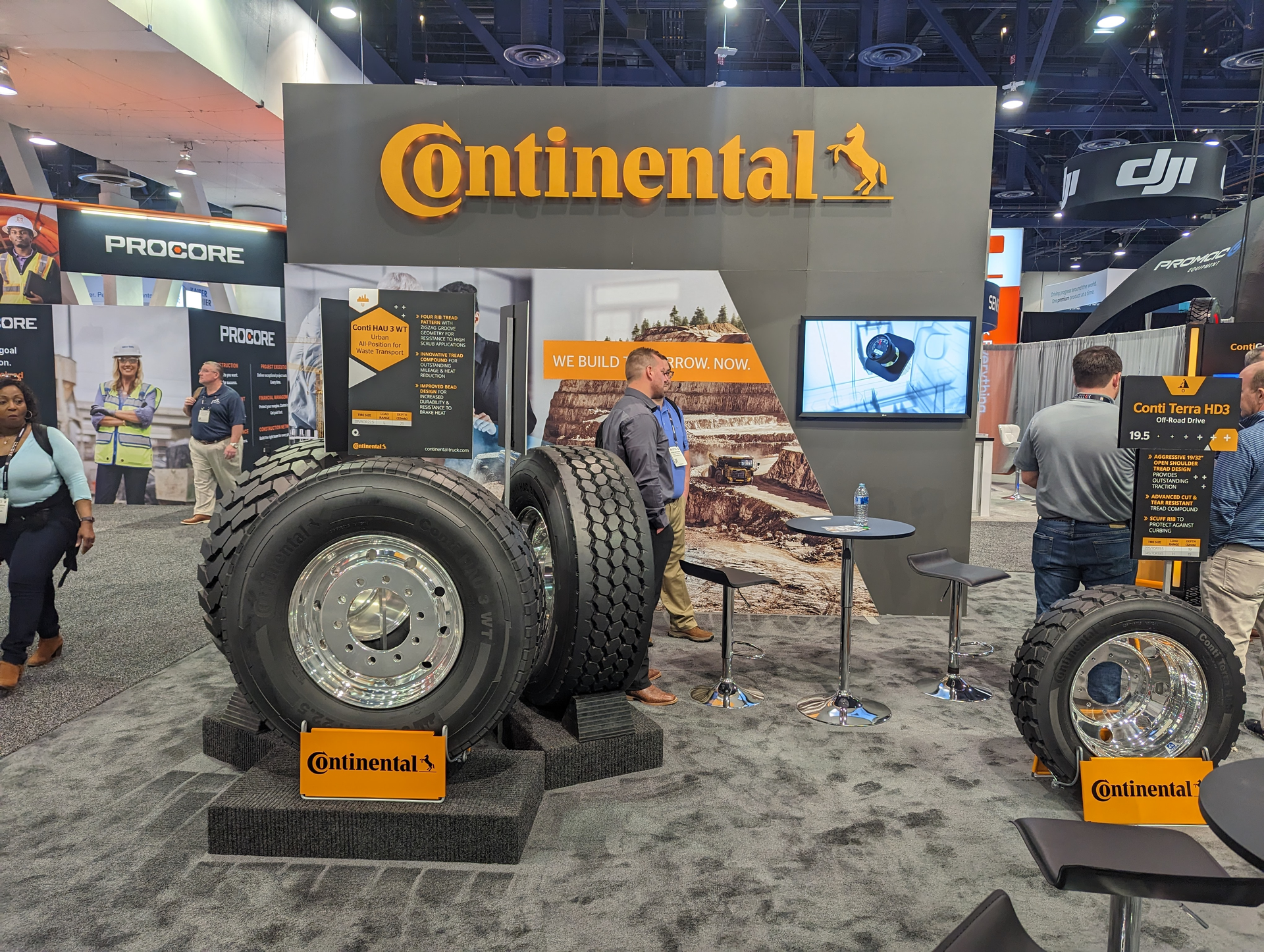 Continental AG displayed its connected solution for tire maintenance and management, as well as a line of solid-state LED lighting products for construction work vehicles and trucks at ConExpo 2023.