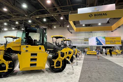 Picture of the BOMAG booth at CONEXPO 2023.