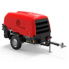 Secured to a single-axle trailer for transportation, the CPS 175-100 is equipped with a Kubota V1505-CR-T-E5B diesel engine and offers up to 125 psi during use.