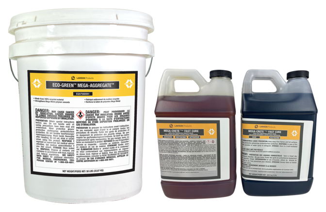 Up to six times more abrasion resistant than concrete, this solution permanently bonds to concrete, metal or rebar and wood.