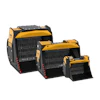 Two of the new padding buckets were designed for compact line equipment, while the third is for heavy equipment.