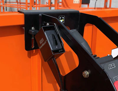 A small sensor attaches to the scissor lift control box and is paired with a powerful processor running advanced sensor AI fusion algorithms to track operator and machine movement to identify when a shutdown is required.
