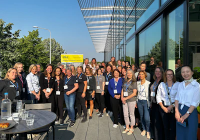 Female attendees gather at IPAF's Women in Powered Access event at APEX 2023.