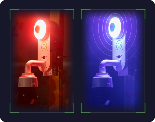In the event of a threat detected and verified by TrueLook's five-diamond, UL-listed monitoring center, the strobes and sirens are activated, creating a visual and auditory display of flashing lights and booming sound that warns potential intruders.