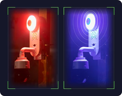 In the event of a threat detected and verified by TrueLook's five-diamond, UL-listed monitoring center, the strobes and sirens are activated, creating a visual and auditory display of flashing lights and booming sound that warns potential intruders.