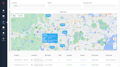 Using Pittbos, an asphalt contractor can track projects they are pursuing.