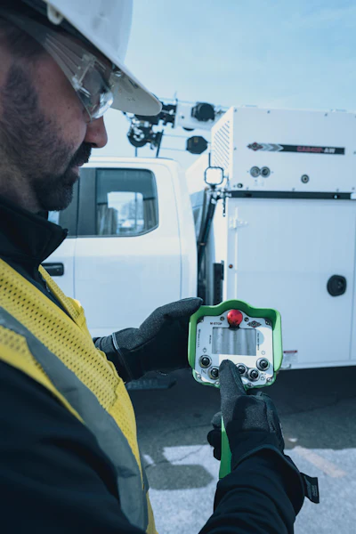 This IP67 rated solution enables control of the crane, compressor, chassis and service body components.