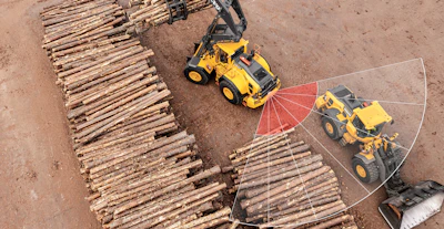 Collision Mitigation works to avoid accidents on the job site by detecting potential crashes before they happen.