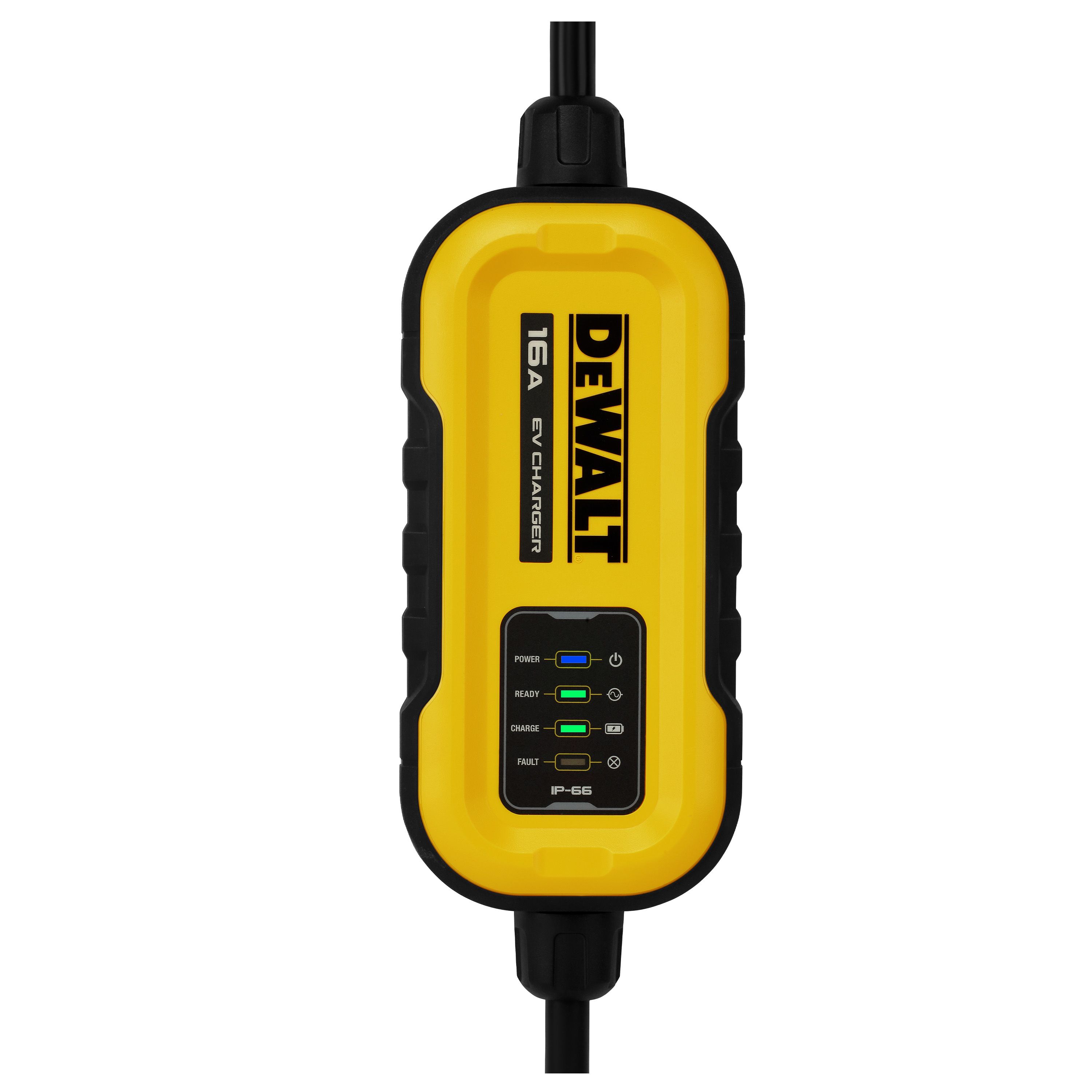 The assortment consists of Portable Chargers (16 and 32 amps), Wall Mounted Chargers (40 and 48 amps) and a range of adapters and mounting brackets.