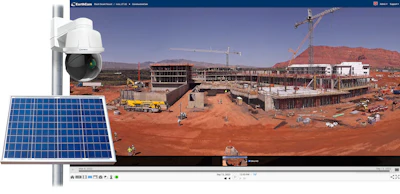 Battery technology and low power consumption make it possible to live stream, archive and create time-lapse video in a small footprint utilizing a single solar panel.