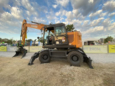 The Case wheeled excavator.