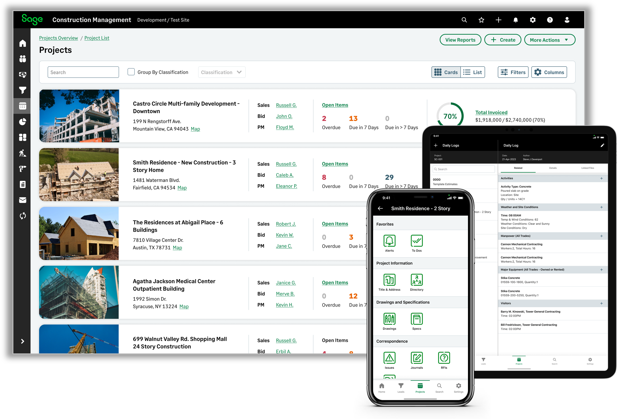 Sage Construction Management is now available by itself and as part of a contiguous end-to-end solution with Sage Intacct for Construction financial capabilities.