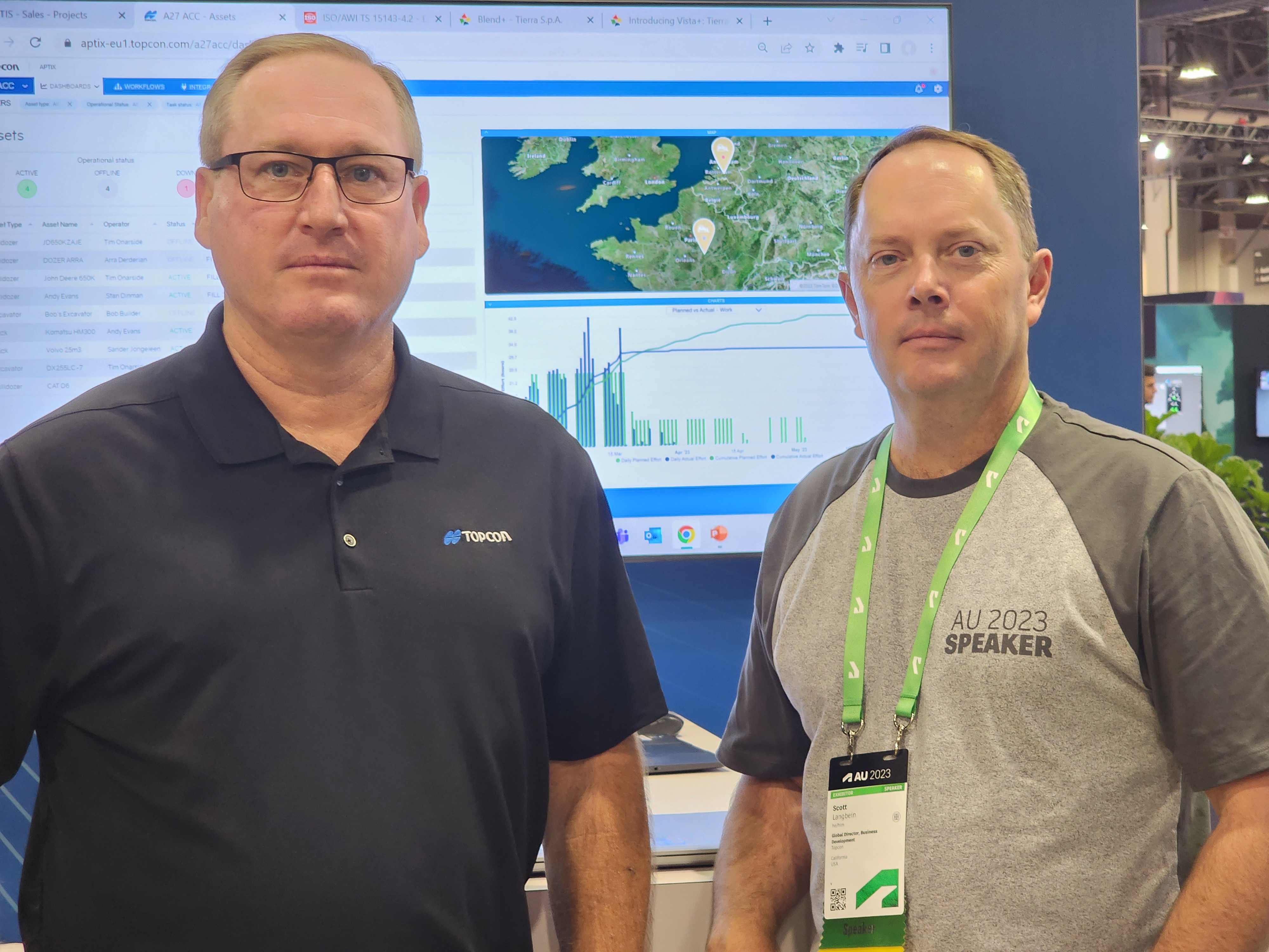 Topcon Vice President Jason Hallett and Global Director of Business Development and Marketing, Integration Services Scott Langbein.