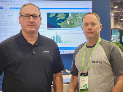 Topcon Vice President Jason Hallett and Global Director of Business Development and Marketing, Integration Services Scott Langbein.